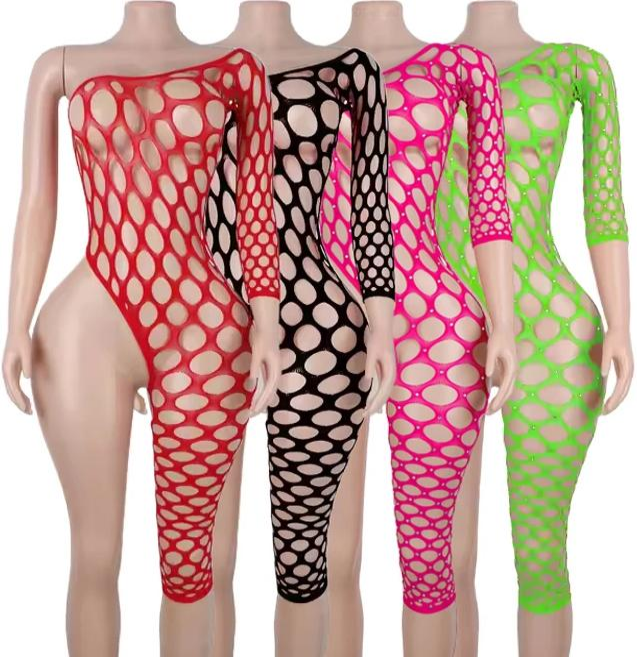 One-Shoulder Honeycomb Jumpsuit