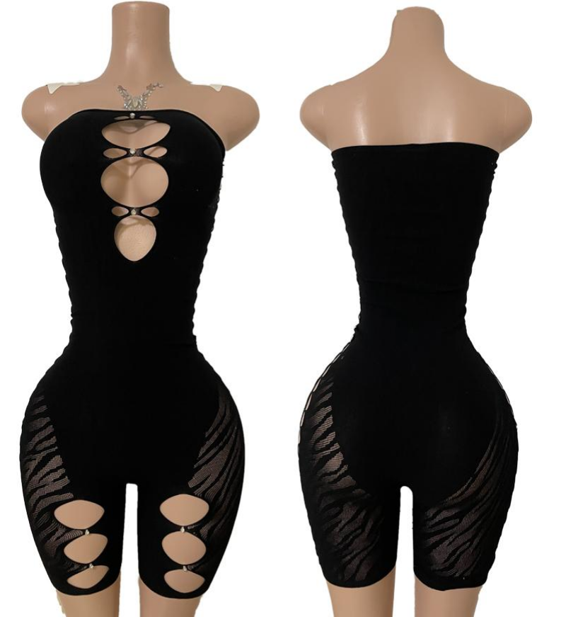 Black Eclipse Cutout Romper
